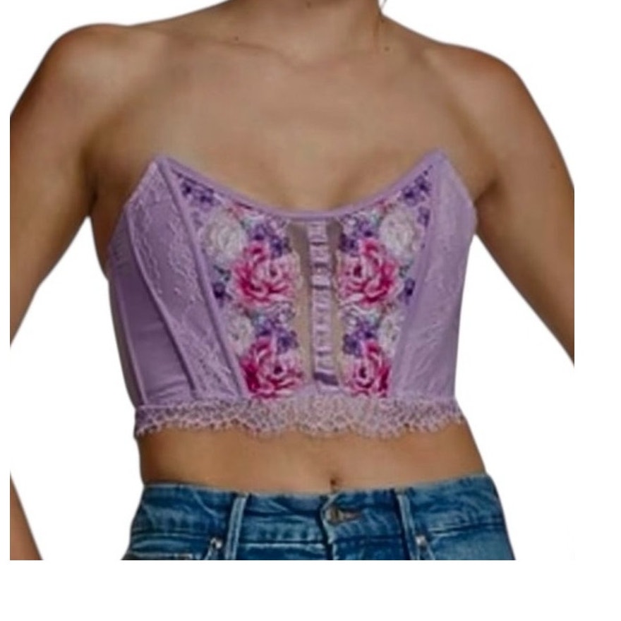 Victoriaâs Secret Medium Dream Angels Embroidered Corset Top Bc 3187